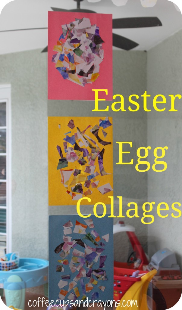 Torn and Cut Paper Easter Egg Collages