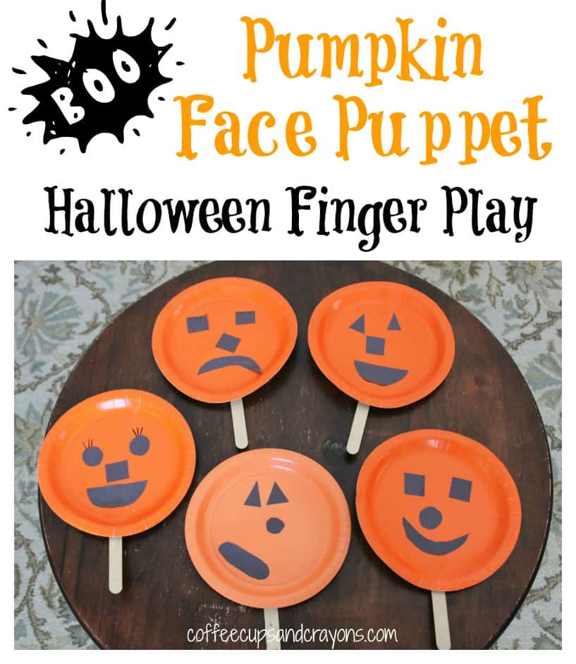 Pumpkin Face Finger Play and Puppet for Halloween