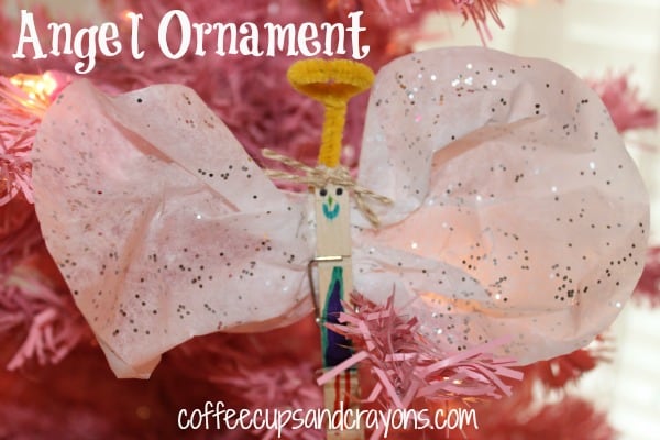 Christmas Kids Craft: Clothespin and Coffee Filter Angel Ornament