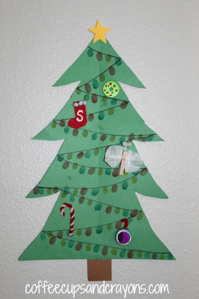 How to Make Finger Print Christmas Tree Lights