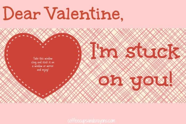 Pink Stuck on You Valentine for Kids: Free Printable Card Pink Stuck on You Valentine for Kids: Free Printable Cards