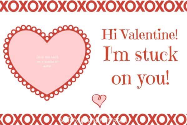 White Stuck on You Valentine for Kids--Free Printable Craft White Stuck on You Valentine for Kids--Free Printable Craft