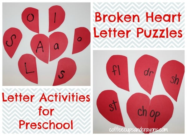 Letter Activities for Preschool: Heart Puzzles letter activities for preschool: heart puzzles
