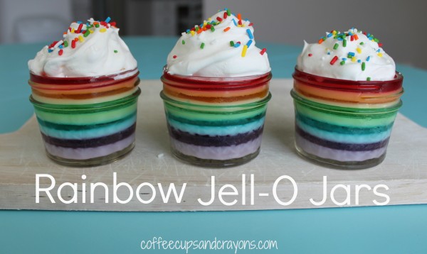Rainbow Jell-O Jars