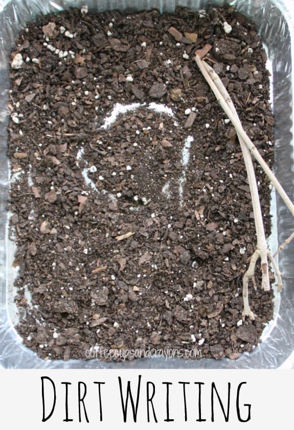 Handwriting Practice for Kids--Writing in dirt!