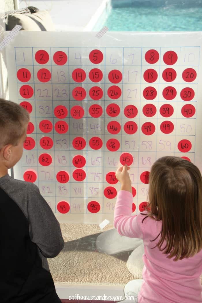Big Sticky Hundreds Chart! Fun math practice for both preschoolers and big kids!