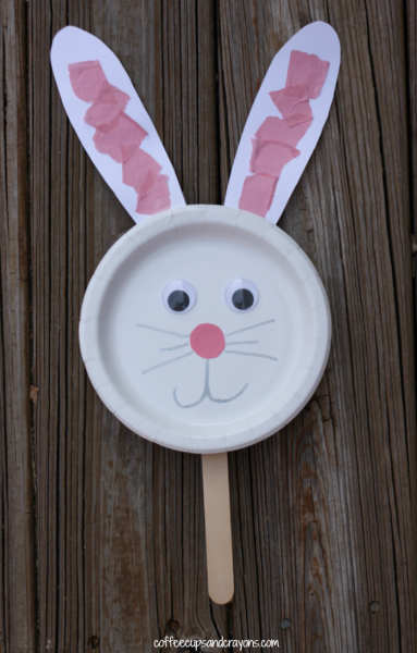 Easy Paper Plate Bunny Puppet Craft!