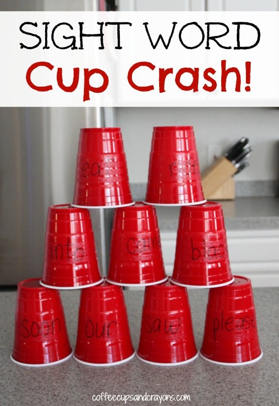 Gross Motor Sight Word Game: Cup Crash!